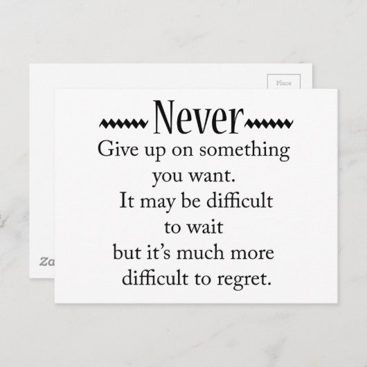 決して上に与えしない ポストカード (正面/裏面)