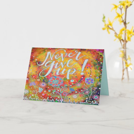 "決して上与えげない"インスピレーション カード (黄色い花)