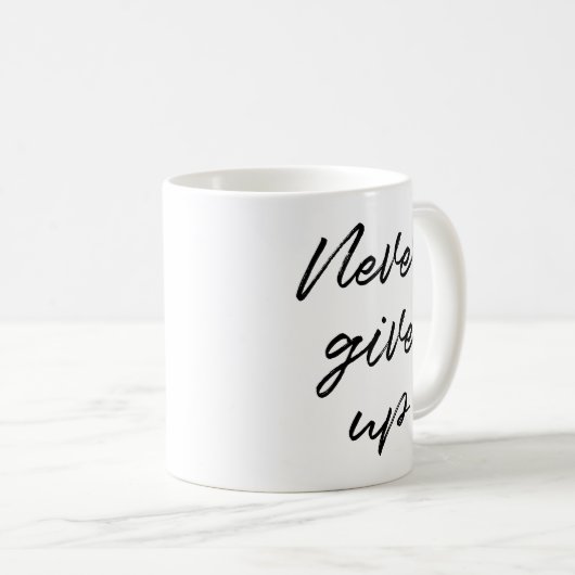 決して上与えに コーヒーマグカップ (正面右)