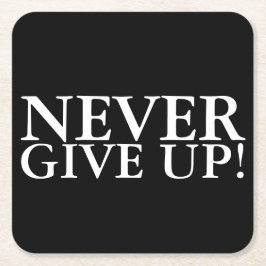 決して与えコースター感動的を上げない スクエアペーパーコースター
