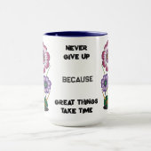 決して与えコーヒーマグをアップしない マグカップ (中央)