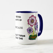 決して与えコーヒーマグをアップしない マグカップ (正面右)