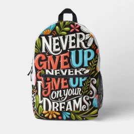 決して与え夢の上にアップしないプリントカットソーバッグ プリントバックパック