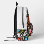 決して与え夢の上にアップしないプリントカットソーバッグ プリントバックパック (左)