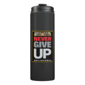 決して与え降参しないやる気を起こさせる引用文 タンブラー (正面)