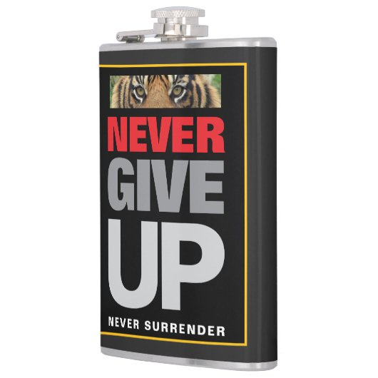 決して与え降参しないやる気を起こさせる引用文 フラスク (左)