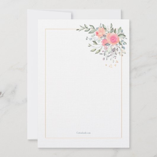 決して二番目の結婚式招待状遅れではない 招待状 (裏面)