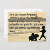 決して人を当たり前のこととは思わない引用文 ポストカード (正面/裏面)