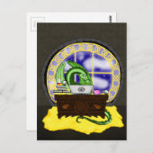 決して仕事の睡眠のドラゴン ポストカード (正面/裏面)