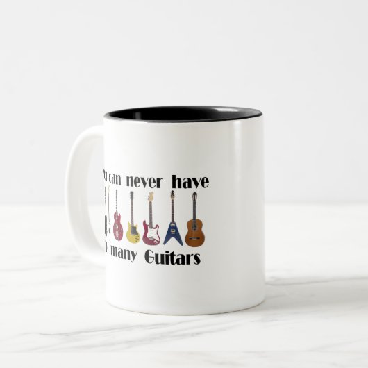 決して余りにも多くのギターのギフトを有することができません ツートーンマグカップ (正面左)