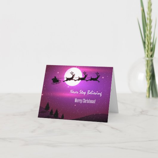 決して信じることを止めないで下さい: サンタ及びメリークリスマス シーズンカード (正面)