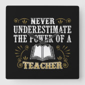 決して先生の力を過少見積りしないで下さい スクエア壁時計 (正面)