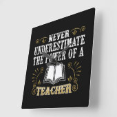 決して先生の力を過少見積りしないで下さい スクエア壁時計 (傾斜)