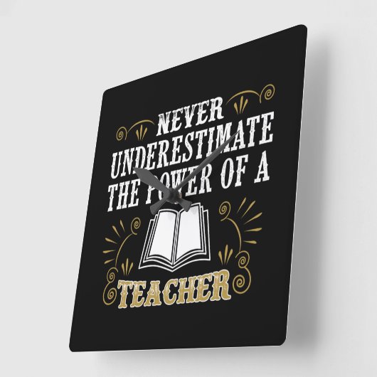 決して先生の力を過少見積りしないで下さい スクエア壁時計 (傾斜)