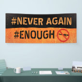 決して再度ストライキ銃の改良の抗議の旗 横断幕 (トレードショー)