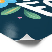 決して前に進むことを止めるな フローラル タイポグラフィ ポスター (コーナー)