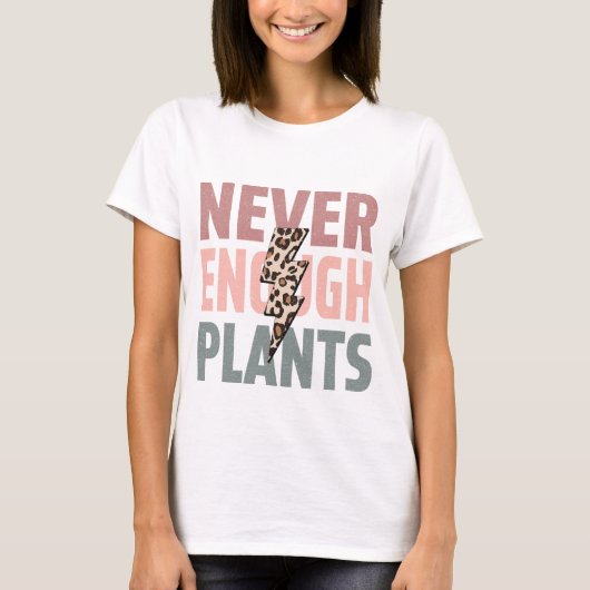 決して十分な植物/ヴィンテージヒョウ植物愛好家 Tシャツ (正面)