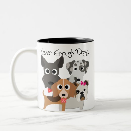 決して十分な犬ではない ツートーンマグカップ (左)