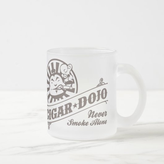 決して単独で煙らさないで下さい フロストグラスマグカップ (右)
