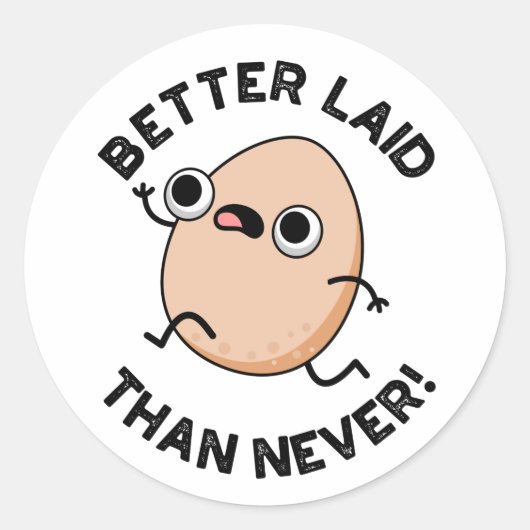 決して卵のパおもしろいンでランニングはない ラウンドシール (正面)