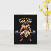 決して卵の日ティーイエズイースターおもしろいジムレッグをスキップ カード (黄色い花)