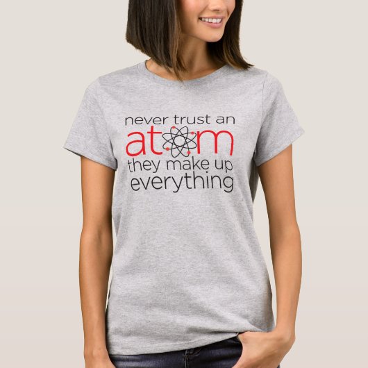 決して原子を信用しない Tシャツ (正面)