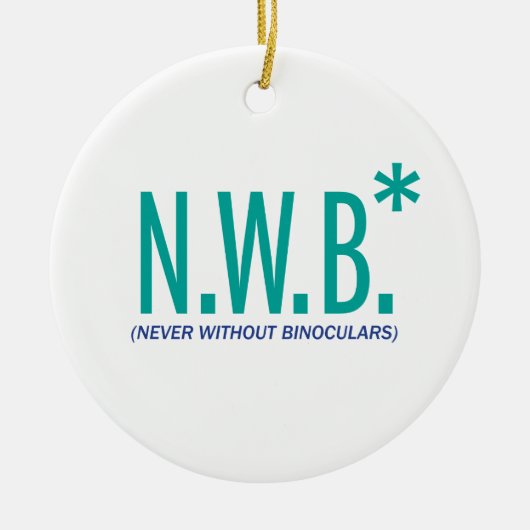 決して双眼鏡なしで セラミックオーナメント (正面)