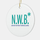 決して双眼鏡なしで セラミックオーナメント (左)