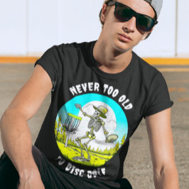 決して古すぎずディスクゴルフ |スケルトンのスロー Tシャツ