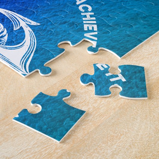 決して夢の青い海のヴィンテージのいかりをあきらめないで下さい ジグソーパズル (側面)