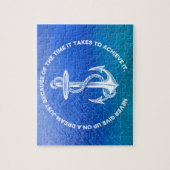 決して夢の青い海のヴィンテージのいかりをあきらめないで下さい ジグソーパズル (縦)