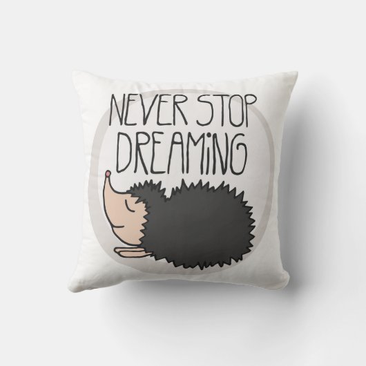決して夢を見ることを止めないで下さい クッション (裏面)