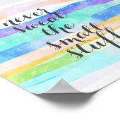 決して小さな物引用文色彩の鮮やかストライプの ポスター (角)