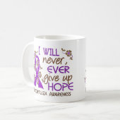 決して希望4の線維筋痛をあきらめないで下さい コーヒーマグカップ (正面左)