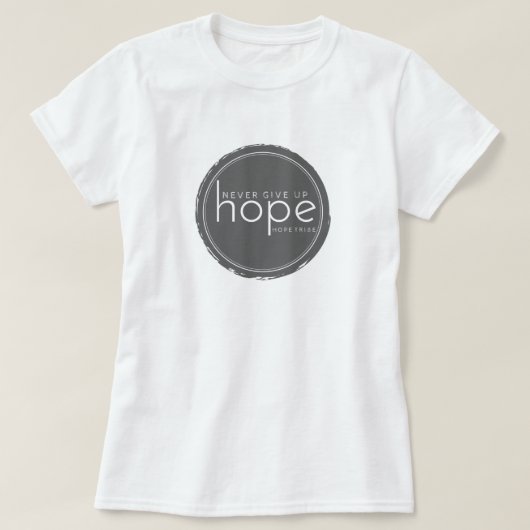 決して希望-ピンクのワイシャツ--をあきらめないで下さい Tシャツ (デザイン正面)