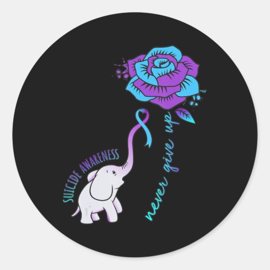 決して幸せな自殺与え認識度のサポートGrp ラウンドシール (正面)