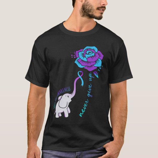 決して幸せな自殺与え認識度のサポートGrp Tシャツ (正面)