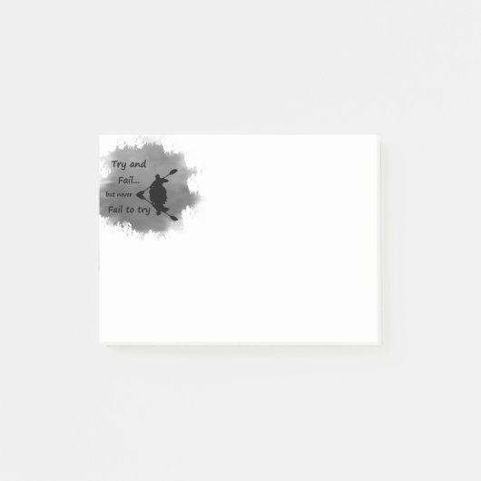 決して引用文カヤックやる気を起こさせるスポーツを試してみる ポストイット (正面)