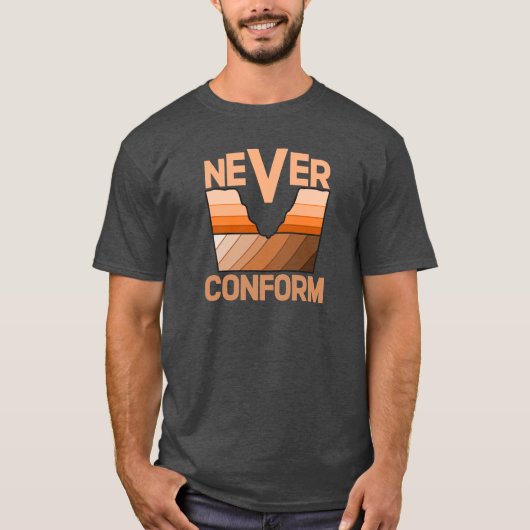 決して従わない - 地質学者の角度不整合 Tシャツ (正面)