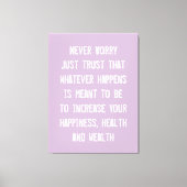 決して心配しないで信頼感動的引用文 キャンバスプリント (正面)