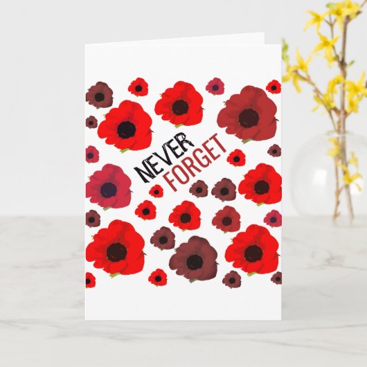 決して忘れないで、ポピー カード (黄色い花)