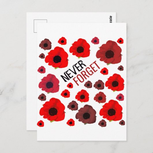 決して忘れないで、ポピー ポストカード (正面/裏面)