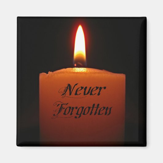 決して忘れ思い出さないろうそくの炎 マグネット (正面)