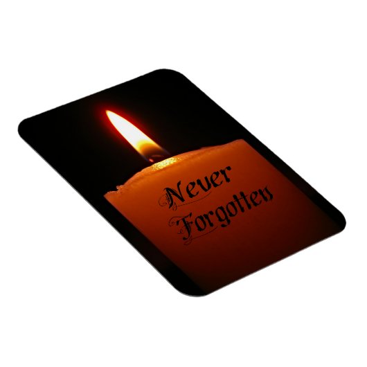 決して忘れ思い出さないろうそくの炎 マグネット (右側)