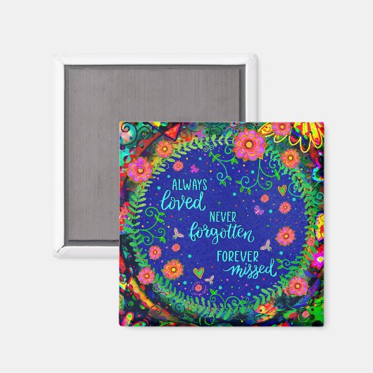 決して忘れ悔やみや弔慰ロスの感動的フローラ マグネット (正面/裏面)
