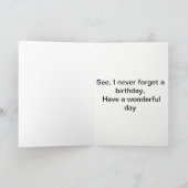 決して忘れ誕生日しない カード (内部)