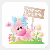 決して急いで心配しない スクエアシール (正面)