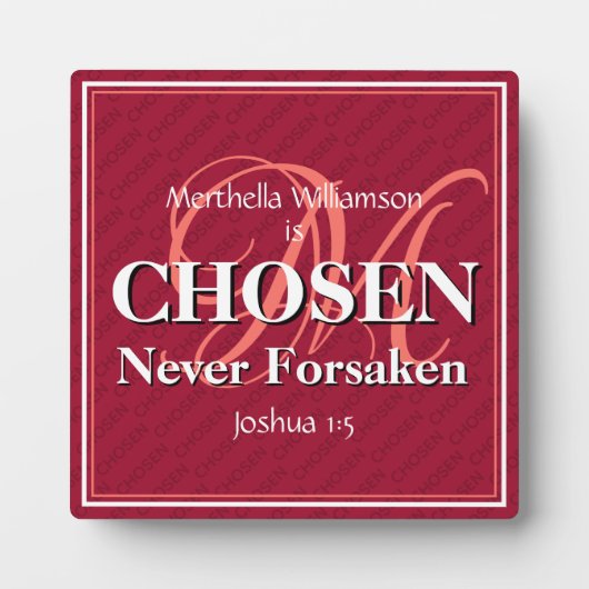 決して感動的見捨てられなかったクリスチャン フォトプラーク (正面)