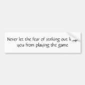 決して殴打の恐れを許可しないで下さい バンパーステッカー (正面)