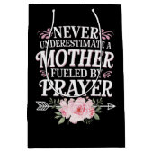決して母親を過小評価しない祈りの言葉 ミディアムペーパーバッグ (正面)